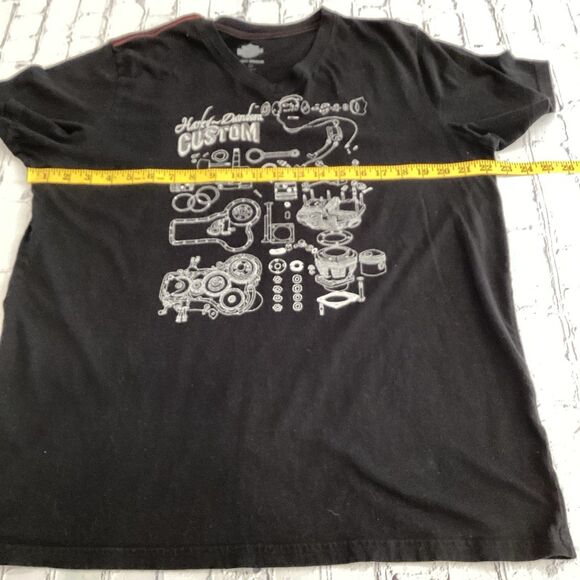 Harley-Davidson T-Shirt Men's Size XL Color Black Graphic V-Neck Custom Tee - Picture 4 of 6